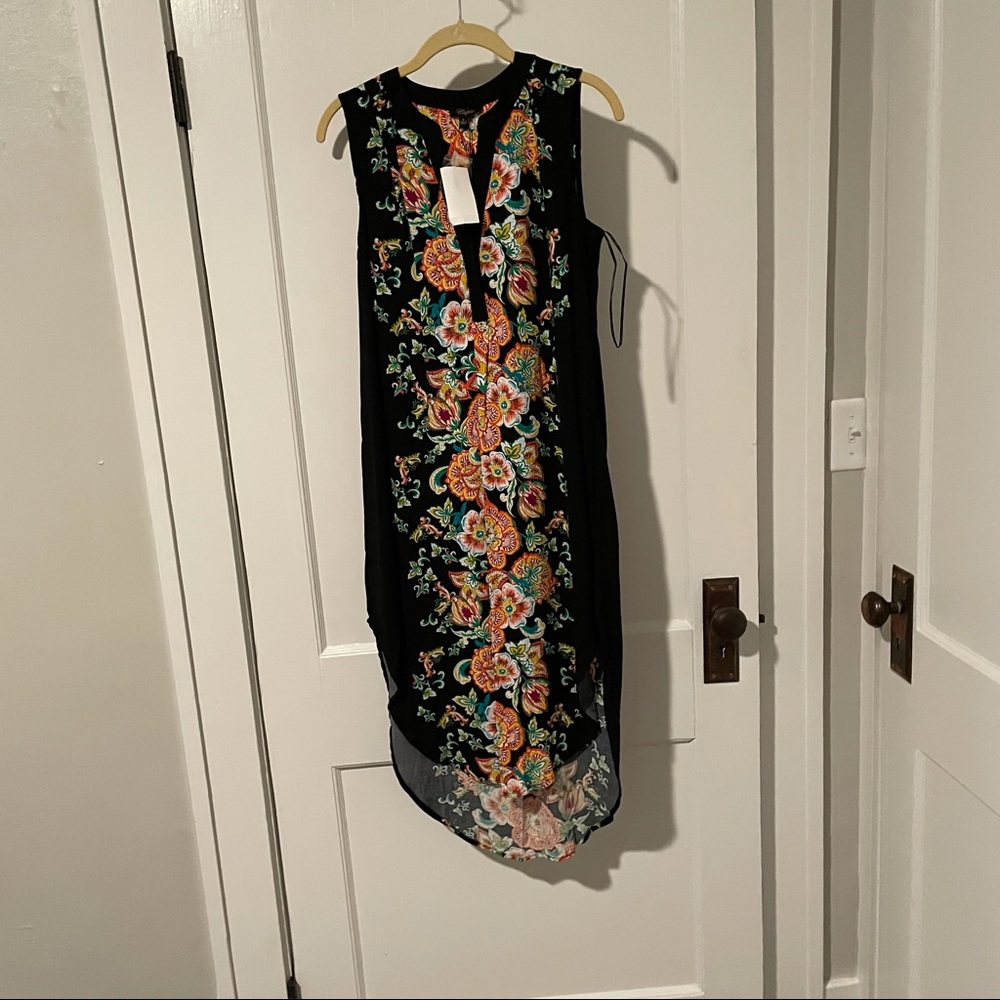 Cupio floral high low sleeveless tunic size small